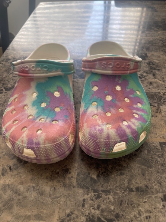 CROCS Shoes - CROCS Tie-Dye Clogs in Pink, Teal & Purple